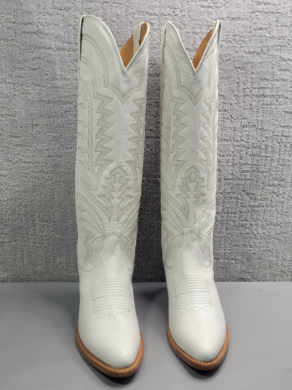 Tecovas The Abby Women's Size US 10B Snow Cowhide Cowgirl Boots.